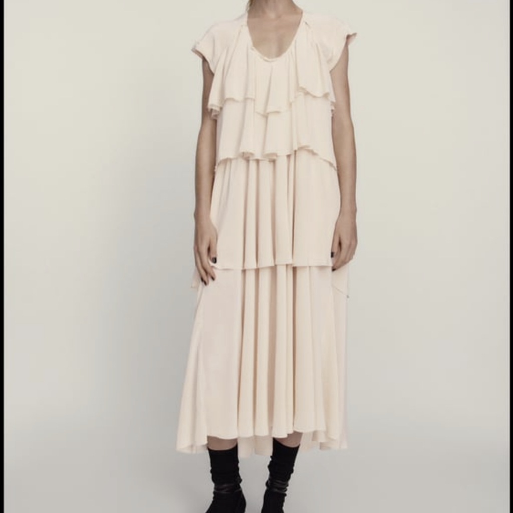 Zara Ruffle Dress Limited Edition Studio Collection Nwt Xs, M